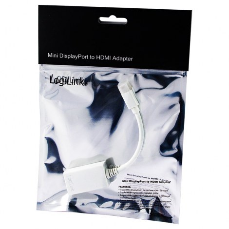 Logilink Video adapter | 19 pin HDMI Type A | Female | Mini DisplayPort | Male | White | 0.1 m - 2